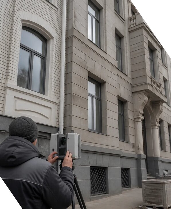 Лазерное сканирование фасадов зданий для обследования в Усолье-Сибирском